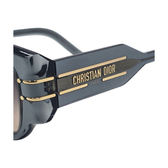 Dior teal Sunglasses with Gold Accents - Picture 4 of 6